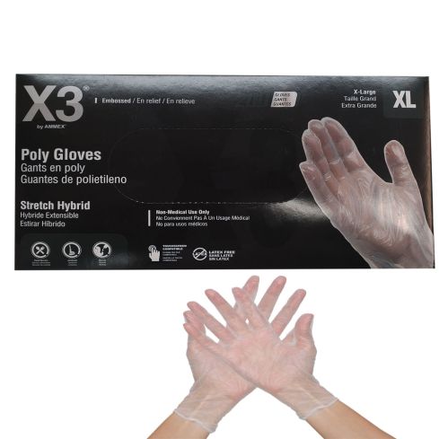 Ammex Poly Disposable Gloves