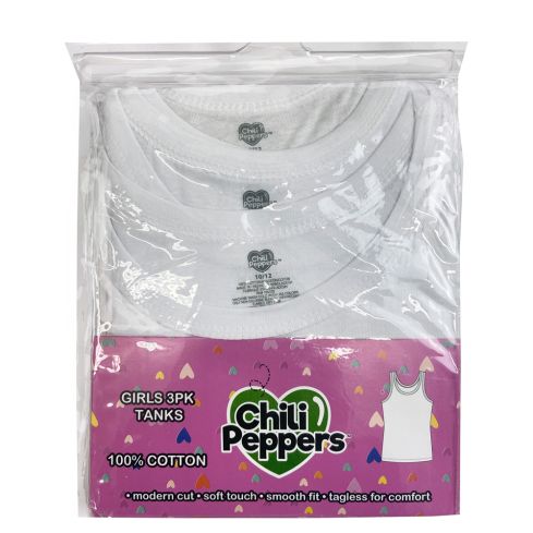 Chilli Peppers Girls 3 Pack Tank Top