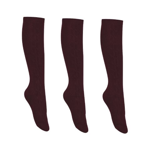 Classroom Girls Cable Knee Hi Socks (3-Pack)