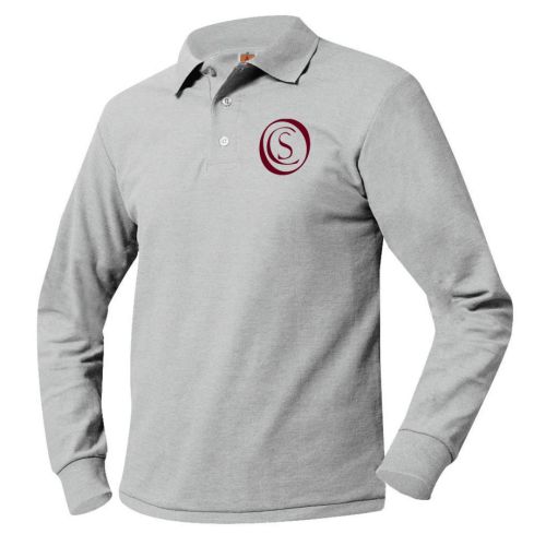 Embroidered Long Sleeve Pique Polo