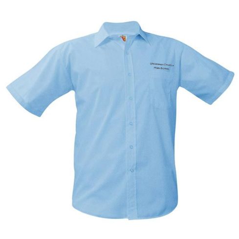 Embroidered School Uniform Boys Short Sleeve Oxford Shirt