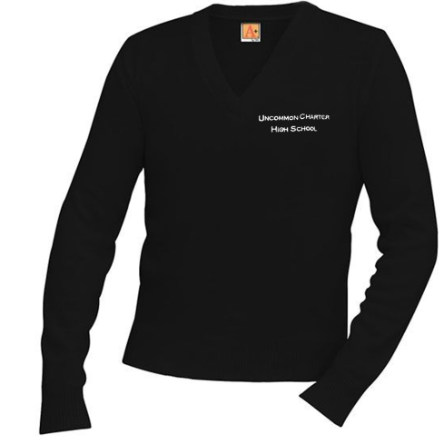 Embroidered School Uniform Unisex V-Neck Pullover Sweater