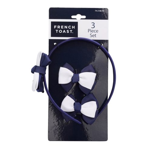 French Toast 3 Piece Headband & Bow Set