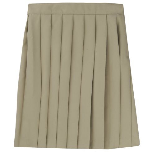 French Toast Adjustable Waist Mid Length Pleated Skirt