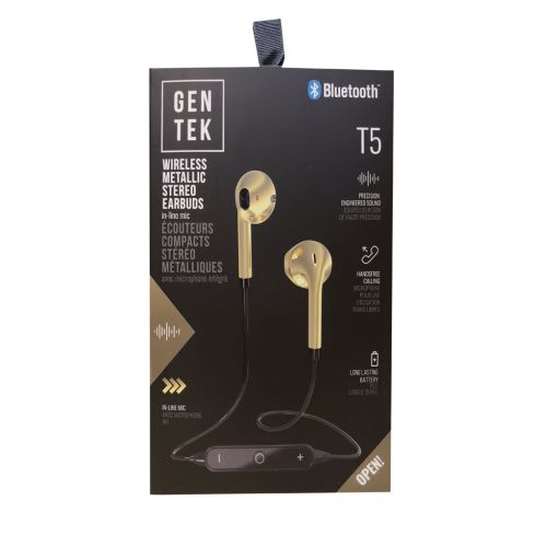 Gen Tek T5 Bluetooth Metallic Earbuds