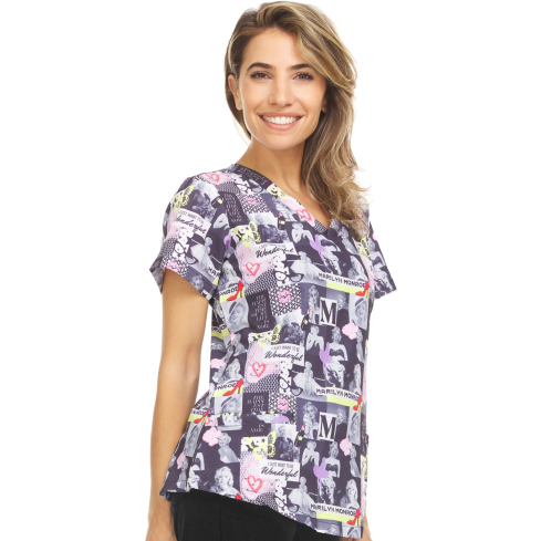 Marilyn Monroe Women's Naomi Printed V-Neck Top