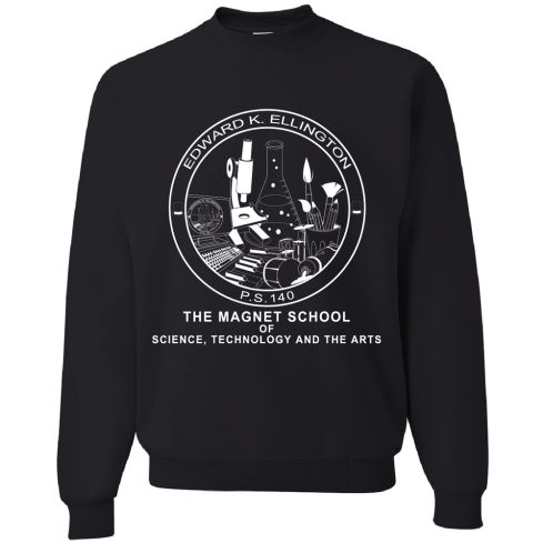 Printed Black 8 oz. NuBlend Fleece Crew Sweatshirt