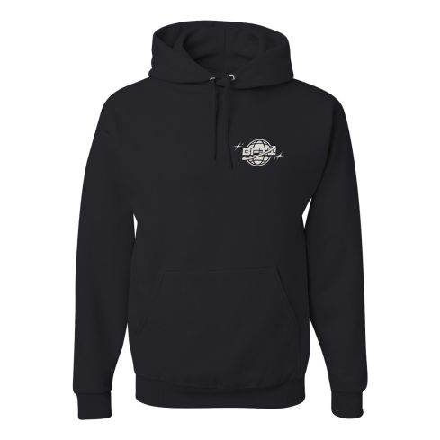Printed Black 8 oz. NuBlend Fleece Pullover Hood Sweatshirt