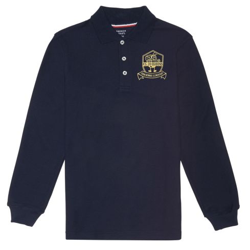 Printed French Toast Long Sleeve Pique Polo Shirt