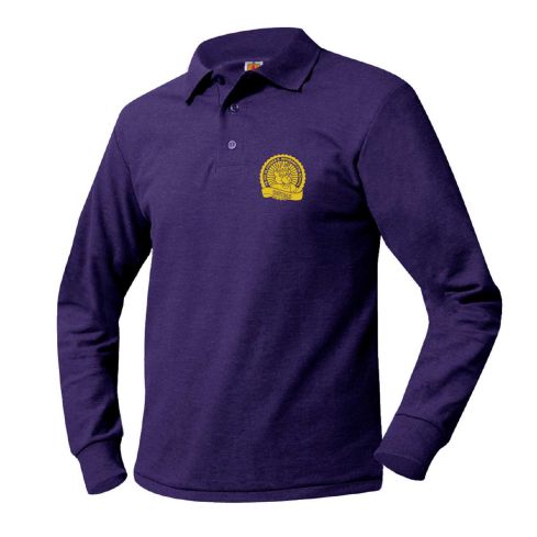 Printed Long Sleeve Pique Polo