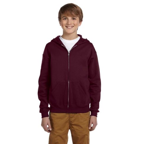 Printed Maroon  8 oz. NuBlend Fleece Full-Zip Hood Sweatshirt