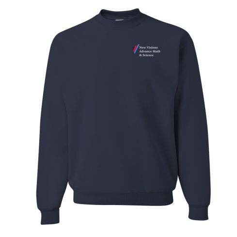 Printed Navy Fleece Crew Sweatshirt