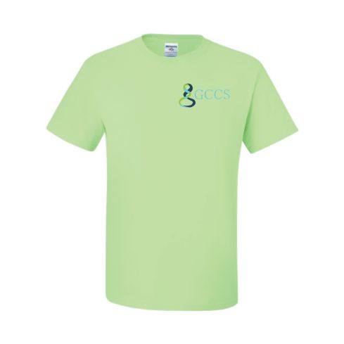 Printed Neon Green Short Sleeves 5.6 Oz. Dri-Power Active T-Shirt