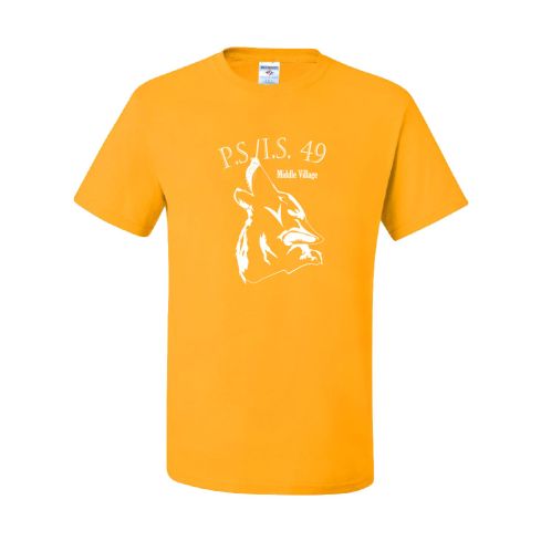 Printed Short Sleeves Gold T-Shirt
