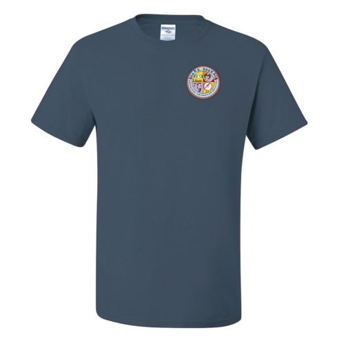 Printed Short Sleeves Navy T-Shirt