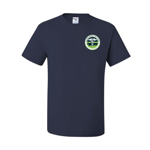 Printed Short Sleeves Navy T-Shirt