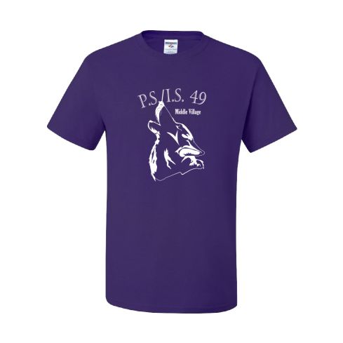Printed Short Sleeves Purple T-Shirt