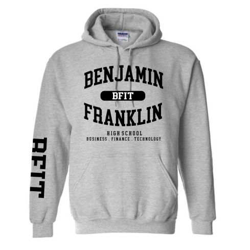 Printed Sport Grey 8 oz. NuBlend Fleece Pullover Hood Sweatshirt