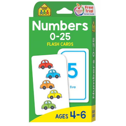 School Zone Flash Cards-Numbers 0-25