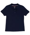 French Toast Girls Short Sleeve Picot Collar Interlock Polo Shirt