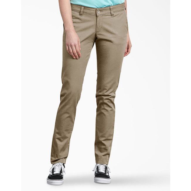 Khaki Stretchy School Uniform Skinny Pants Plus Sizes Available   SohoGirlcom