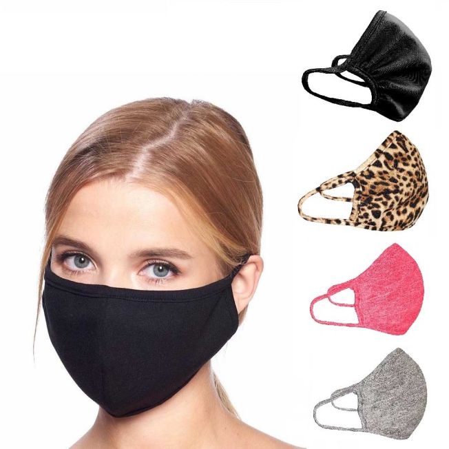 Elastic Fabric Reusable Face Mask Packs (1-, 2-, 4-, 5-, or 6-Pack)