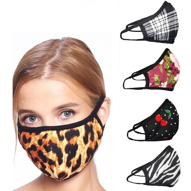 Elastic Fabric Reusable Face Mask Printed Colors