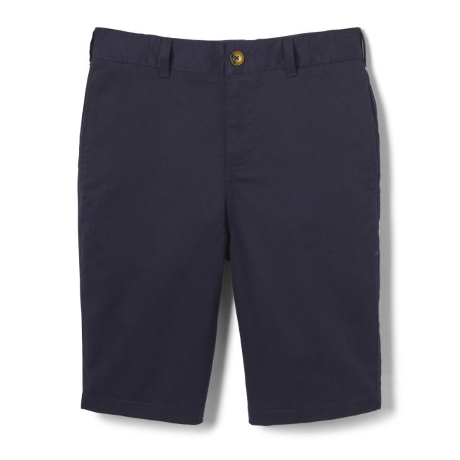 Shop Pleat front stretch cotton twill shorts