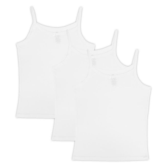 GIRLS 3 PACK WHITE CAMISOLE TOPS