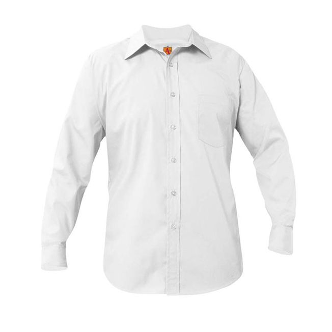 School Uniform Boys Long Sleeve Broadcloth Shirt