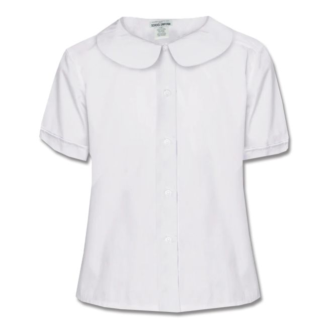School Uniform Girls Short Sleeve Peter Pan Blouse