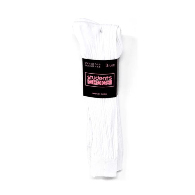 Students Choice Girls Nylon Cable Socks (3 Pair)