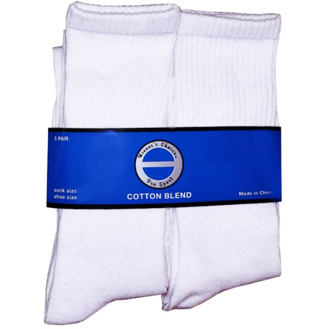 Winners Choice Unisex Cotton Blend Sport Socks (5-Pack)